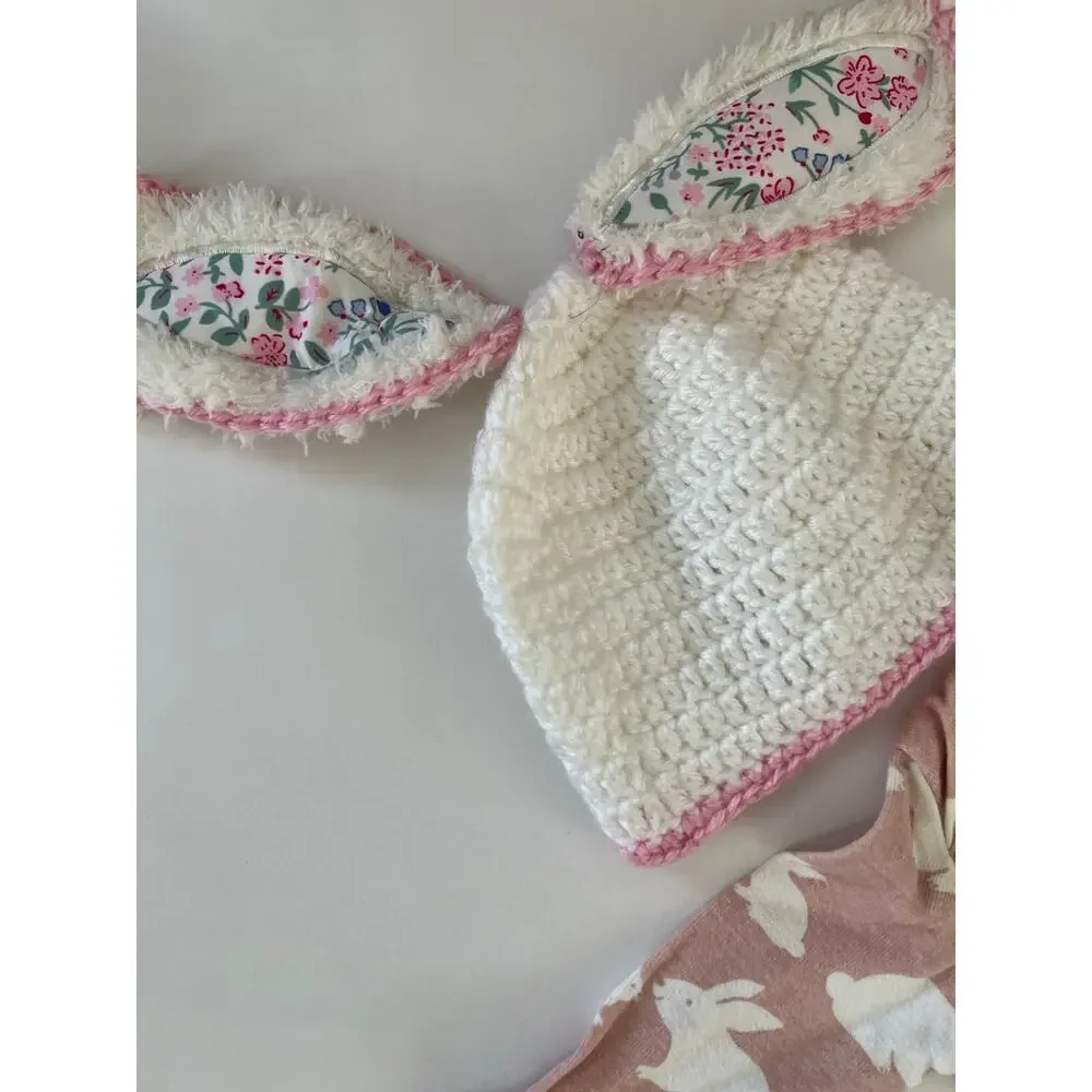 Baby Easter Bundle Bunny Carter’s Long Sleeve Onsie & Knit Bunny Hat 3 Months